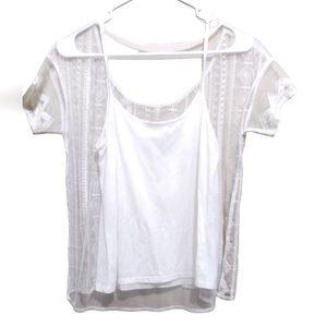 American Eagle White Tank Top & Cover Geo Print, Size S